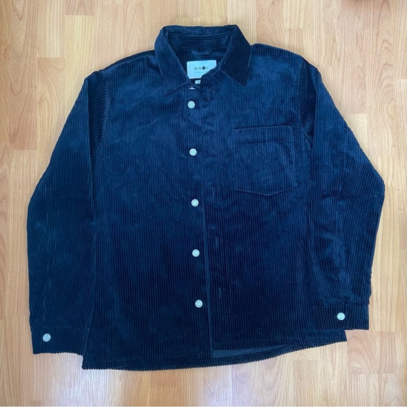 No Nationality NNO7 Navy Corduroy Oversized Button Up Shirt Size Men’s XL
